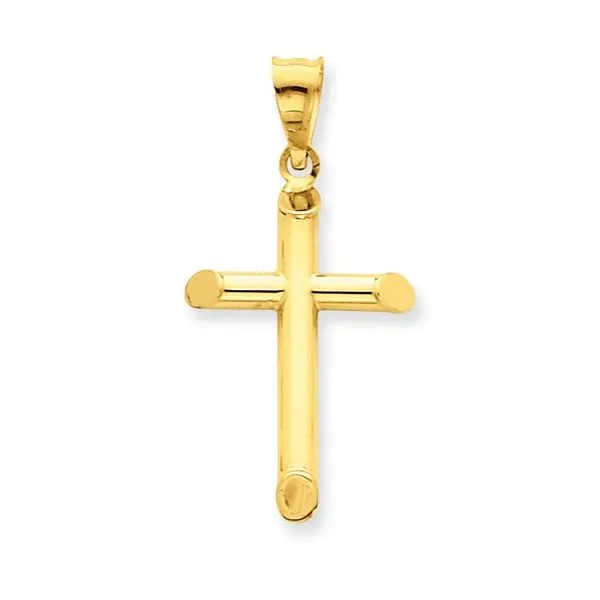 14k YG 3-D Polished Hollow Cross Pendant (Chain Sold Separately) Vaughan's Jewelry Edenton, NC