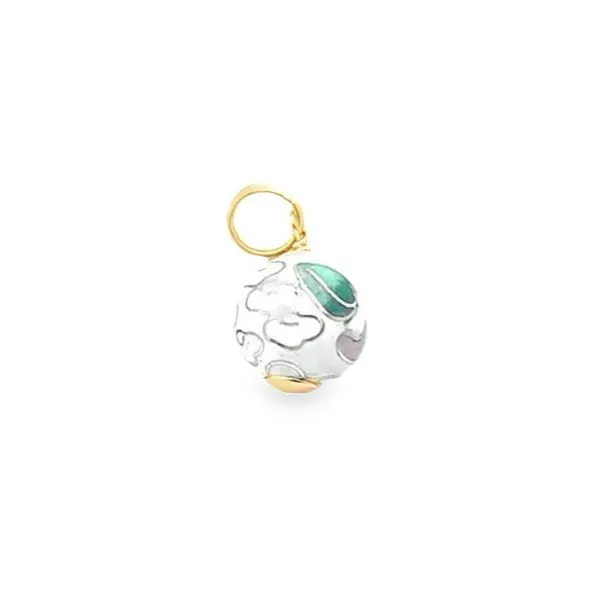 14k YG Floral Enamel Pendant Charm (Previously Owned) 1.5gr Image 2 Vaughan's Jewelry Edenton, NC