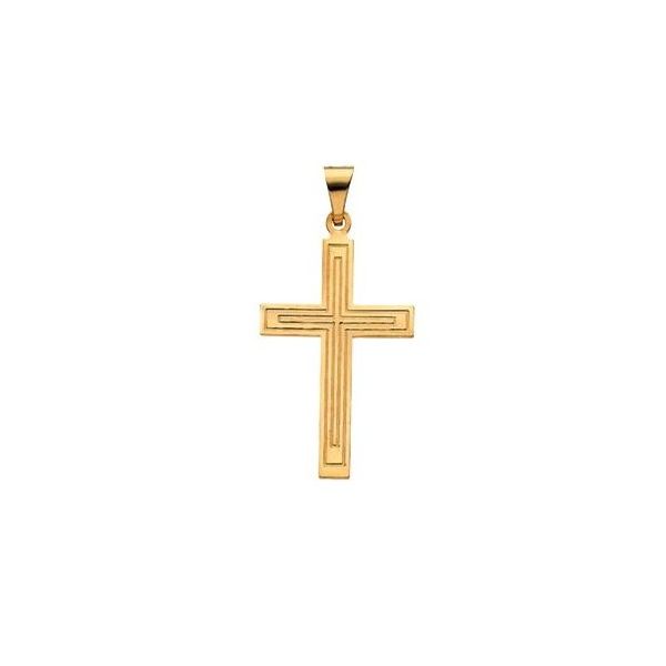 14k YG Cross Pendant 36.8x18mm Vaughan's Jewelry Edenton, NC