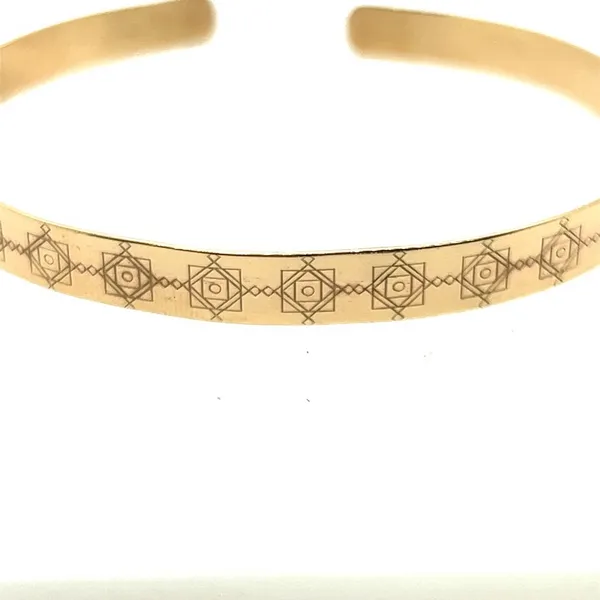 14k YG Aztec Inspired Cuff Bracelet, 7g Vaughan's Jewelry Edenton, NC