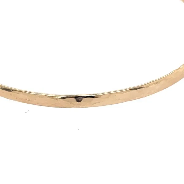 Medium, 14k YG Hammered Solid 2.1mm Bangle, 6.6 grams Image 2 Vaughan's Jewelry Edenton, NC