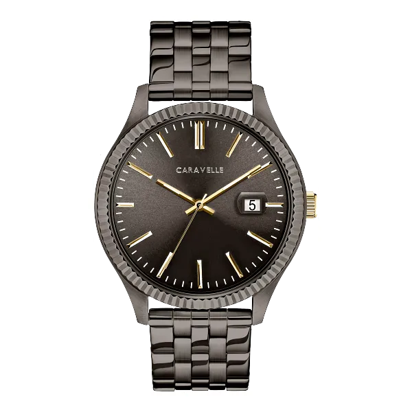 Caravelle Black Rhodium Watch with Gold Accents Vaughan's Jewelry Edenton, NC