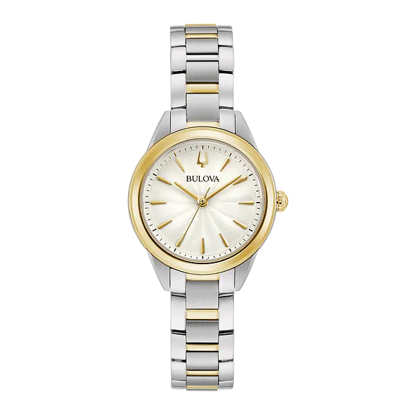Bulova Two Tone Watch with White Dial Vaughan's Jewelry Edenton, NC