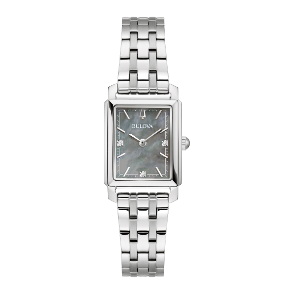 Bulova Sutton Gray MOP Dial Silvertone Watch Vaughan's Jewelry Edenton, NC