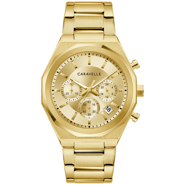 Carvelle Gold Tone Watch with Angeled Bezel Vaughan's Jewelry Edenton, NC