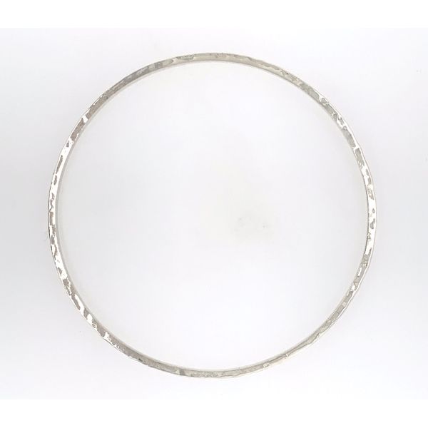 Medium, SS 2.2mm Solid Hammered Bangle (approx 8.2gr) Image 2 Vaughan's Jewelry Edenton, NC