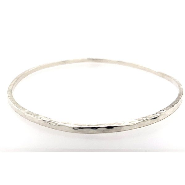 Medium, SS 2.2mm Solid Hammered Bangle (approx 8.2gr) Vaughan's Jewelry Edenton, NC