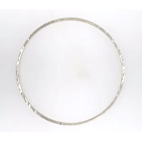 Medium, SS 1.8mm Solid Hammered Bangle (approx 4.4grams) Image 2 Vaughan's Jewelry Edenton, NC