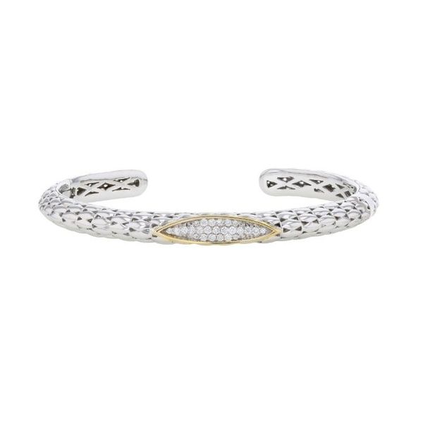 SS/14k YG 0.33CTTW Dia Marquise Shape Luxury Hinged Bangle, Piyaro Vaughan's Jewelry Edenton, NC