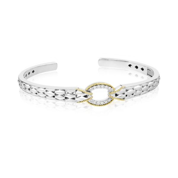 SS/14k YG 0.19CTTW Dia Oval Luxury Hinged Bangle, Piyaro Vaughan's Jewelry Edenton, NC