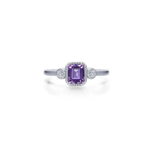 7, SS Simulated Amethyst & Lassaire Ring - Feb Vaughan's Jewelry Edenton, NC
