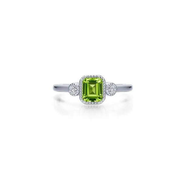 7, SS Simulated Peridot & Lassaire Ring - Aug Vaughan's Jewelry Edenton, NC