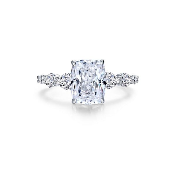 8, SS 4.81CTTW 3.01CT Cushion with 1.8CTTW Accents Engagement Ring Vaughan's Jewelry Edenton, NC