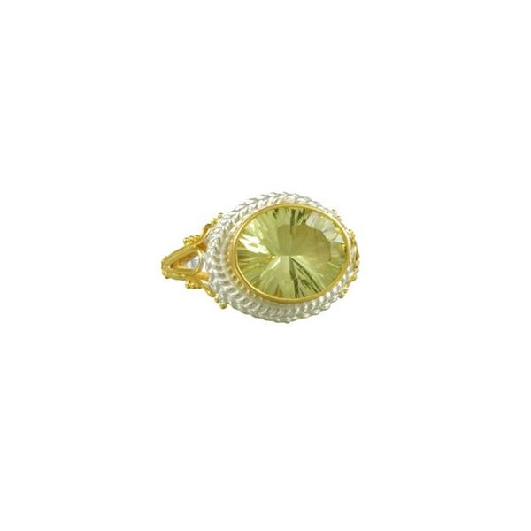 OOAK 7, SS/Gold Vermeil Oval Lemon Quartz Ring Vaughan's Jewelry Edenton, NC