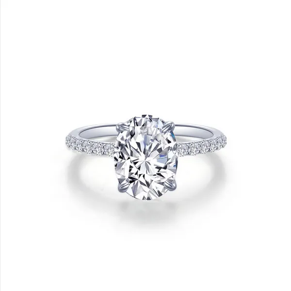 SS 3.0CTTW Oval Simulated Diamond Ring with Accented Shank Vaughan's Jewelry Edenton, NC