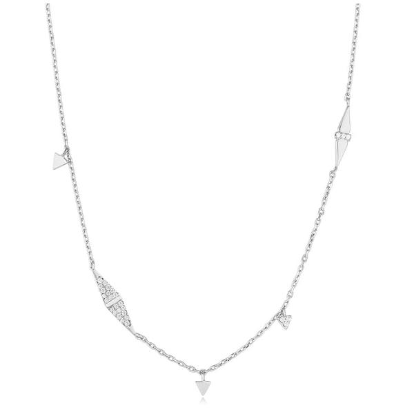 Silver Geometric Sparkle Chain Necklace Vaughan's Jewelry Edenton, NC