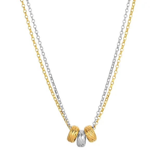 SS/YGP Triple Disc Necklace Vaughan's Jewelry Edenton, NC