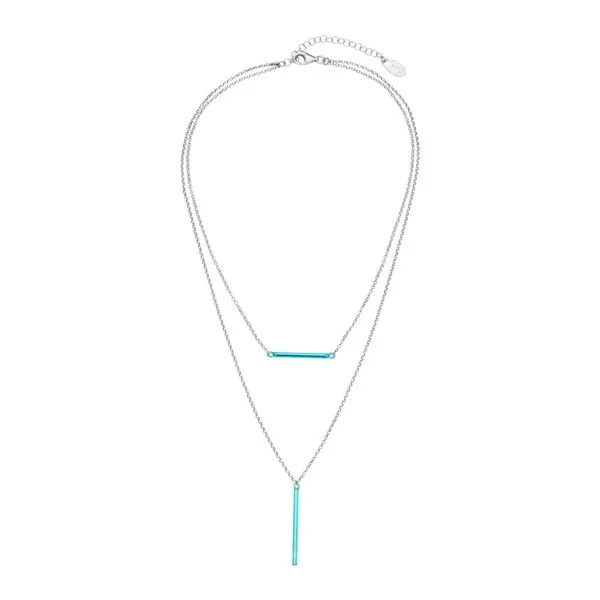 SS Ocean Blue Double Layer Necklace Vaughan's Jewelry Edenton, NC