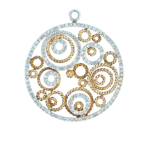 SS/14k YGP 0.21CTTW Diamond Circle Swirl Pendant Vaughan's Jewelry Edenton, NC