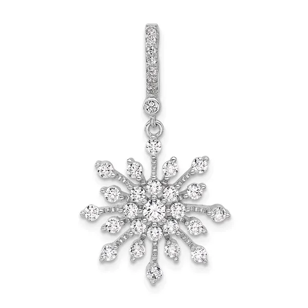 SS Cubic Zirconia Snowflake Pendant (Chain Sold Seperately) Vaughan's Jewelry Edenton, NC