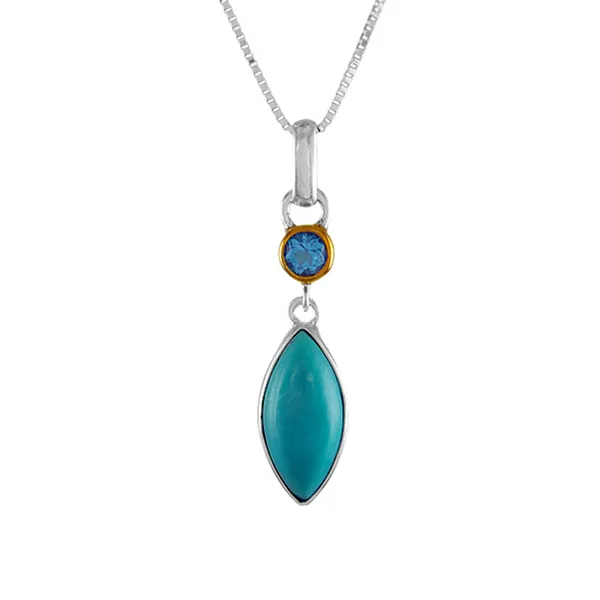 SS/22k Vermeil with Amazonite, Blue Topaz and Moonstone Statement Ring Vaughan's Jewelry Edenton, NC