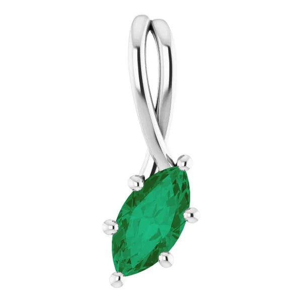 SS Marquise Synthetic Emerald Pendant (Chain Sold Separately) Vaughan's Jewelry Edenton, NC