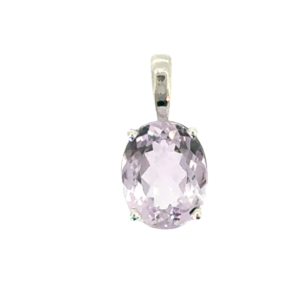SS 12x10mm Oval Pink Stone Pendant Vaughan's Jewelry Edenton, NC