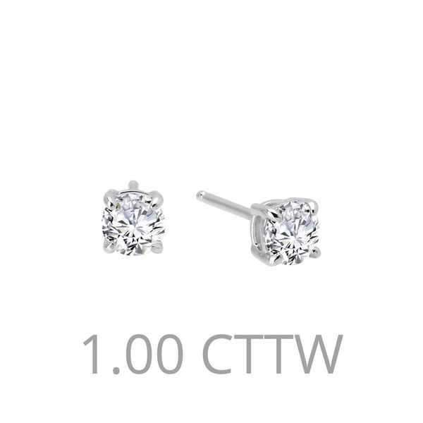 SS 1.00CTTW 4 Prong Round Studs Vaughan's Jewelry Edenton, NC