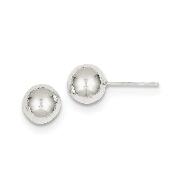 SS Polished 7mm Ball Earrings Vaughan's Jewelry Edenton, NC