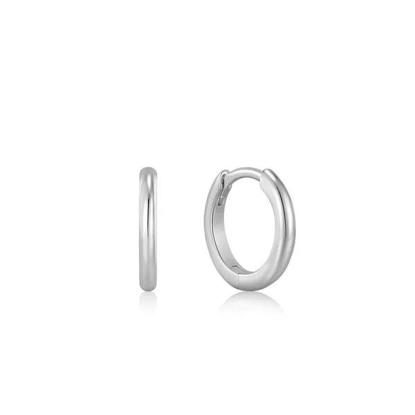 SS Smooth Huggie Hoop Earrings Vaughan's Jewelry Edenton, NC