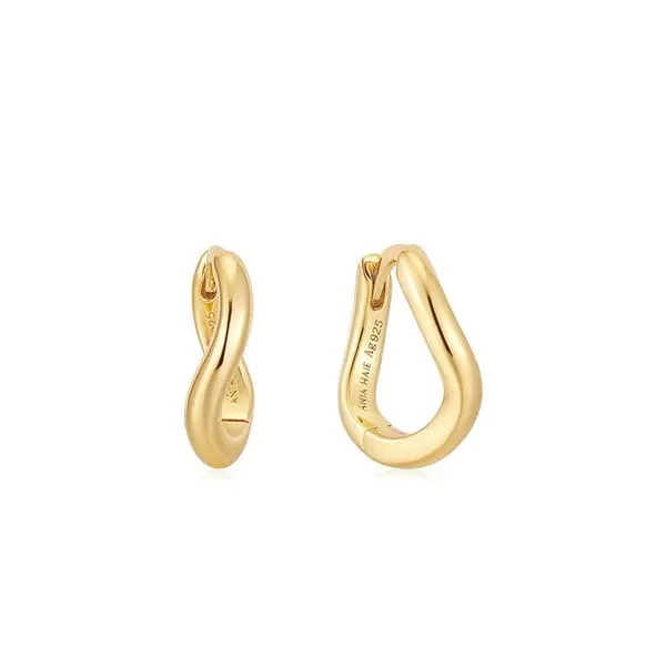 YGP, Twist Huggie Hoop Earrings Vaughan's Jewelry Edenton, NC