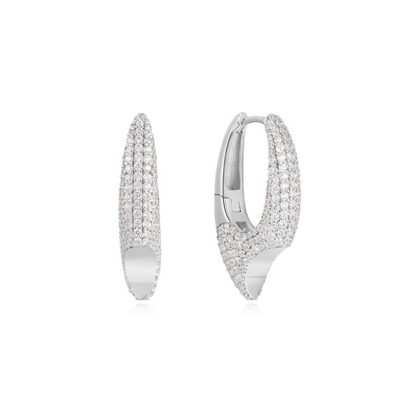 Silver Pave Arrow Hoop Earrings Vaughan's Jewelry Edenton, NC