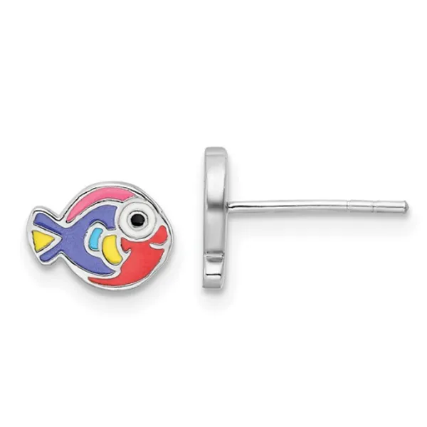 SS Enameled Fish Post Earrings Vaughan's Jewelry Edenton, NC