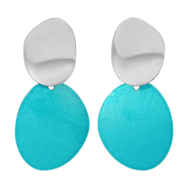 SS Ocean Blue Oval Dangle Earrings Vaughan's Jewelry Edenton, NC