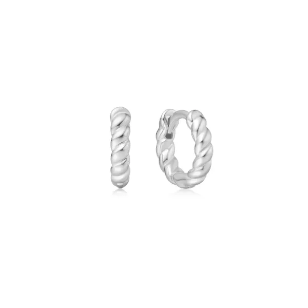 SS Texture Small Huggie Hoop Earrings Vaughan's Jewelry Edenton, NC