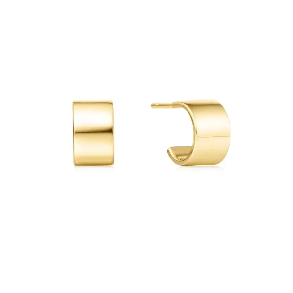YGP Flat Small Huggie Hoop Earrings Vaughan's Jewelry Edenton, NC