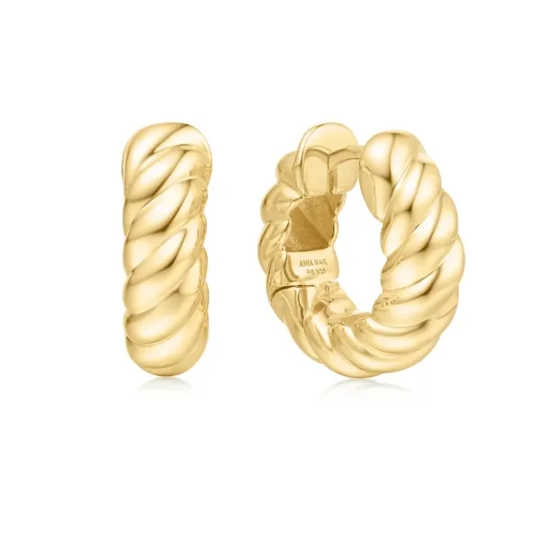YGP Bold Texture Medium Hoop Earrings Vaughan's Jewelry Edenton, NC