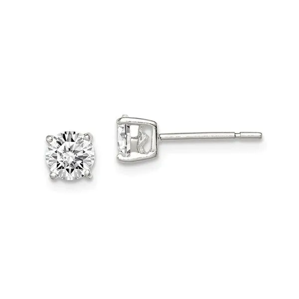 SS 5mm Round Basket Set CZ Stud Earrings Vaughan's Jewelry Edenton, NC