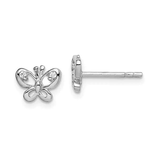 SS CZ Butterfly Stud Earrings Vaughan's Jewelry Edenton, NC