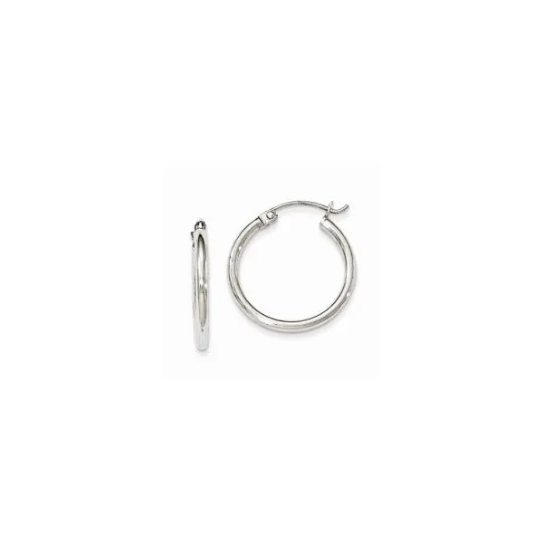 SS 2mm Round Hoop Earrings Vaughan's Jewelry Edenton, NC