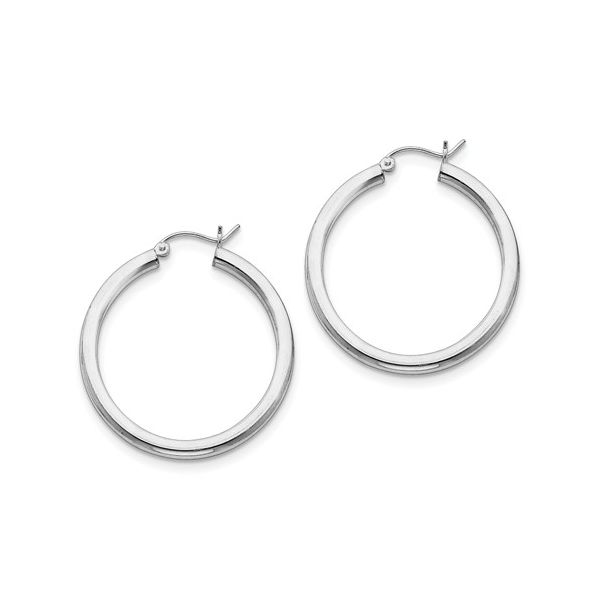 SS 3/34mm Hoop Earrings Rhodium Plated Vaughan's Jewelry Edenton, NC