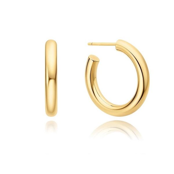 YGP Classic Tube Medium Huggie Hoop Earrings Vaughan's Jewelry Edenton, NC