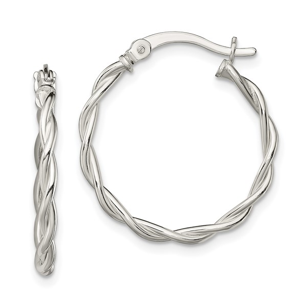 SS Polished Braided Hoop Earrings Vaughan's Jewelry Edenton, NC