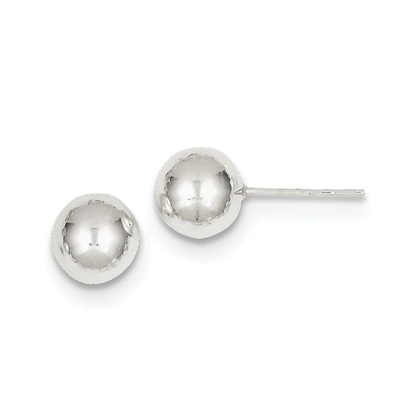 SS Polished 8mm Ball Earrings Vaughan's Jewelry Edenton, NC