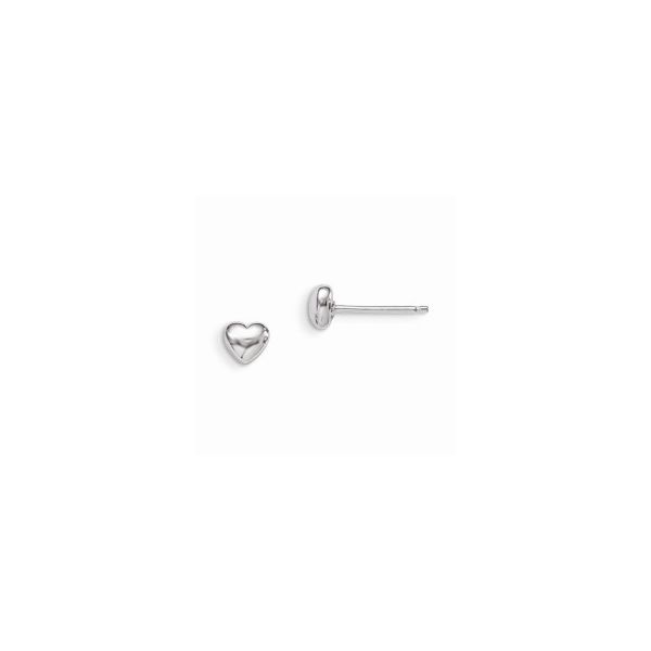 SS 3-D Polished Heart Post Earrings Vaughan's Jewelry Edenton, NC