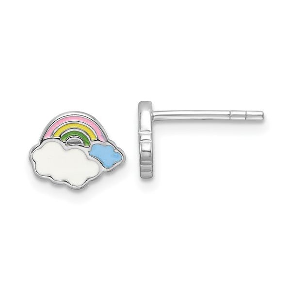 SS Rainbow Multi-Colored Enamel Stud Earrings Vaughan's Jewelry Edenton, NC