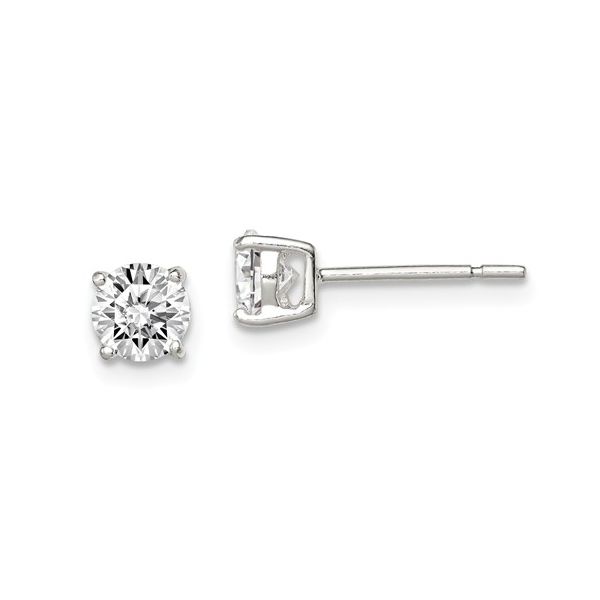 SS 5mm Round Basket Set CZ Stud Earrings Vaughan's Jewelry Edenton, NC