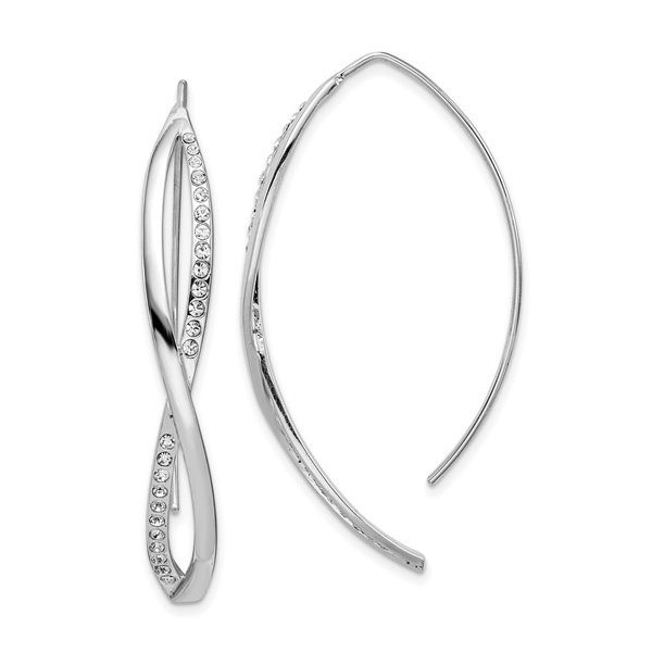 SS Rhodium Plated Twisted Threaders w/ CZ Vaughan's Jewelry Edenton, NC