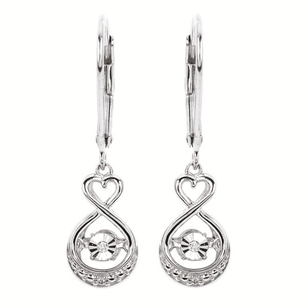 SS 0.02CTTW Shimmering Diamonds Heart Drop Earrings Vaughan's Jewelry Edenton, NC