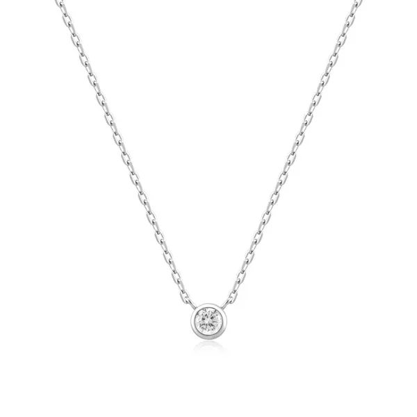 SS Round Solitare CZ Necklace Vaughan's Jewelry Edenton, NC